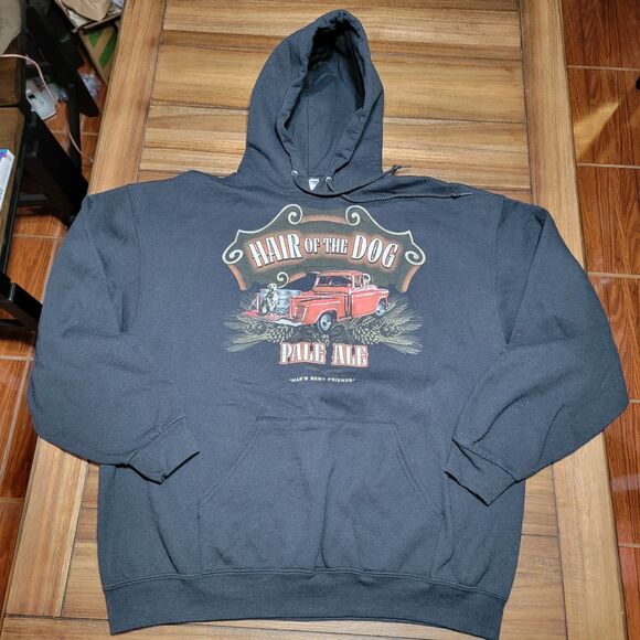 Jerzees LS Black Unisex Hoodie "Hair Of The Dog Pale Ale" - Size 2XL - Picture 2 of 4